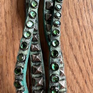 Leatherrock USA wrist wrap; Early 2000’s style; Leather Bracelet; Cheetah print.